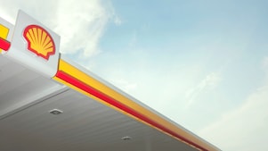 Emblème du pétoncle Shell sur une station-service