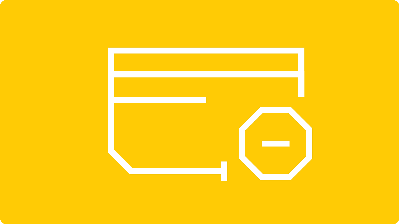 Carte avec icône de signe de blocage