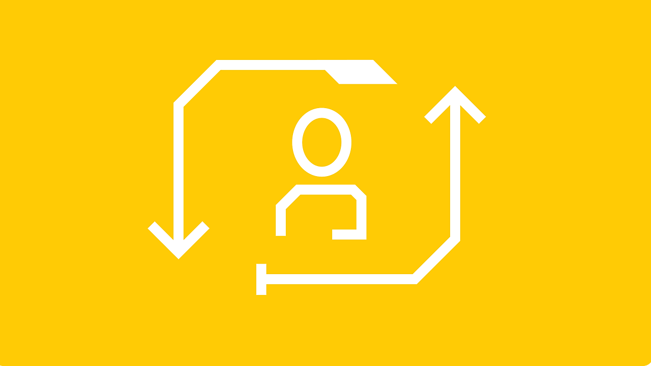 Personne avec des flèches icône