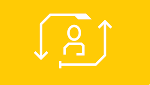 Personne avec des flèches icône