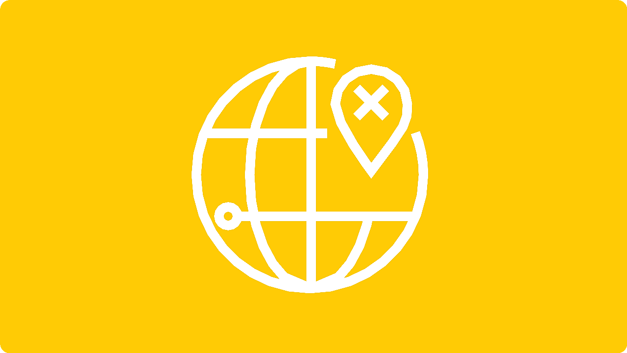 Globe avec icône Point d’Intérêt (POI)