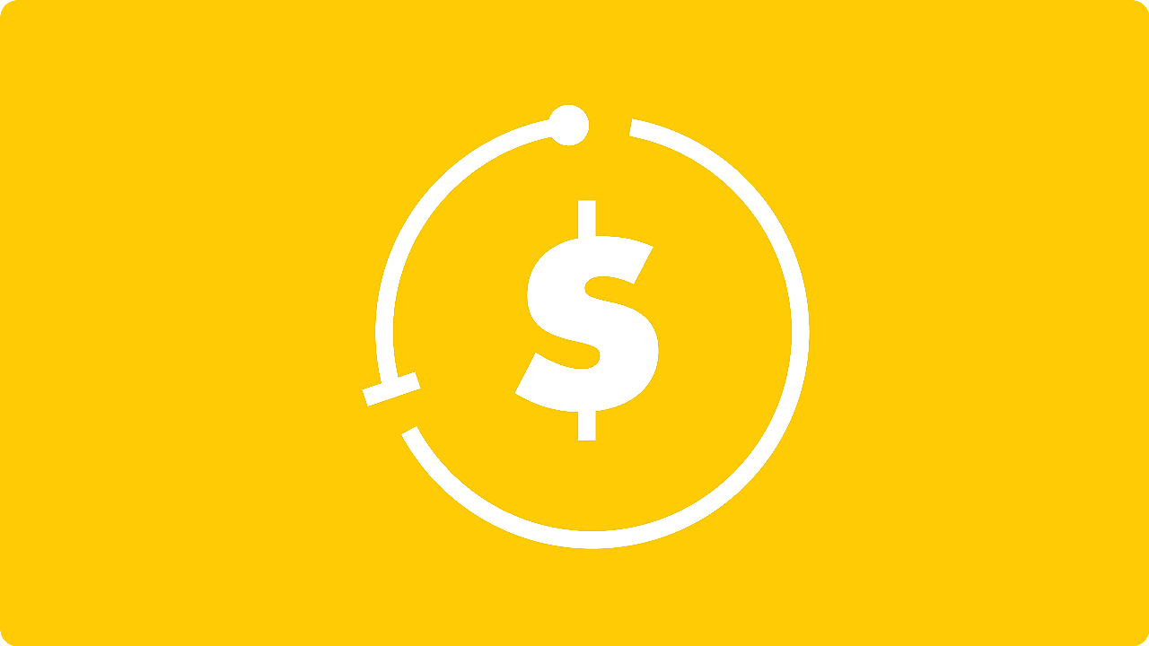 Symbole de dollar dans une icône circulaire