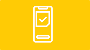 Smartphone avec icône de coche