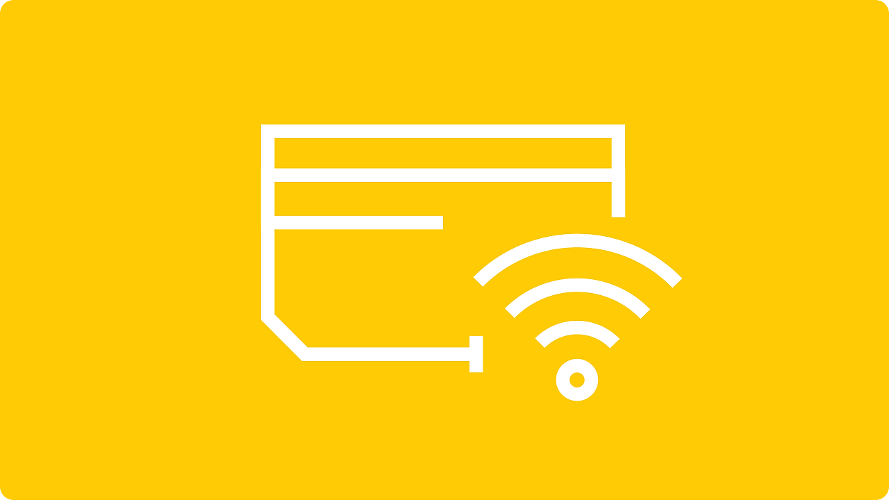 Carte avec icône de signe wi-fi