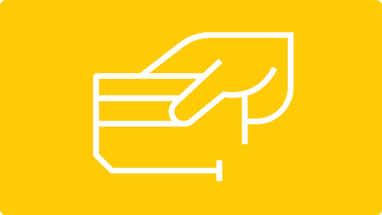 Icône de carte dans une main