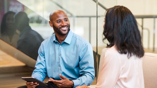 Employees talking