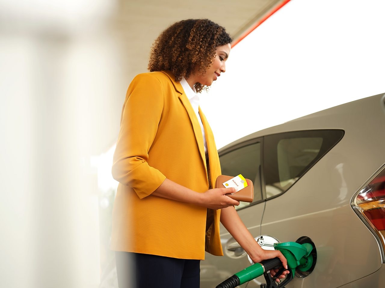Car at a fuel station