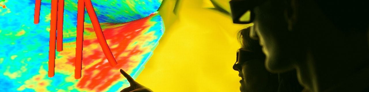 Image sismique représentant des trajectoires de puits montrant comment différentes sources de données de sub-surface peuvent être intégrées. 