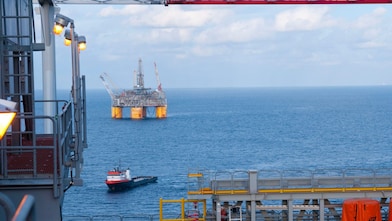 Plate-forme flottante en eau profonde dans le golfe du Mexique
