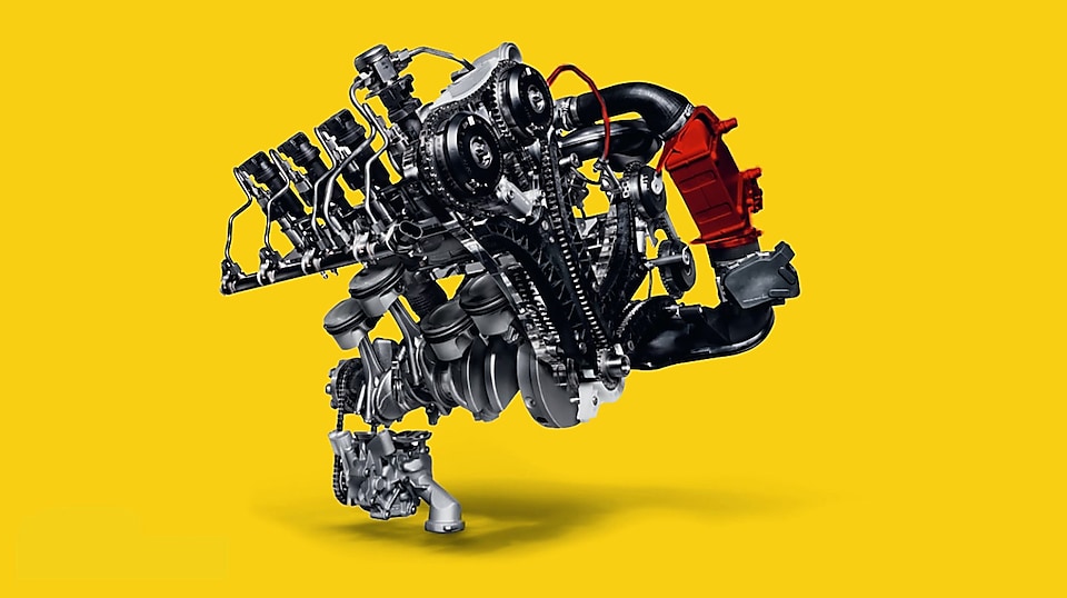 Compresseur d'air du turbocompresseur sur fond jaune
