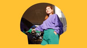 Shell ClubSmart Karte auf lila Hintergrund mit Angeboten